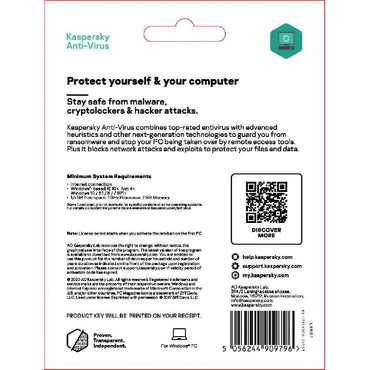 Kaspersky Antivirus English 4 Users Product Key Yearly (Delivered directly to your email)