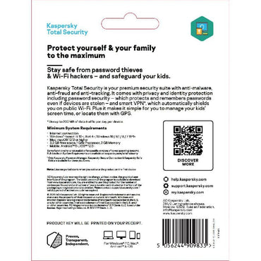 Kaspersky Total Security، عربي/إنجليزي، مفتاح المنتج لخمسة مستخدمين سنويًا (يتم تسليمه مباشرة إلى بريدك الإلكتروني) 