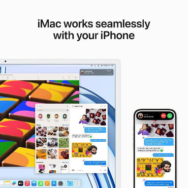 كمبيوتر مكتبي Apple iMac M3 مقاس 24 بوصة M3 وذاكرة وصول عشوائي سعتها 8 جيجابايت ومحرك أقراص SSD سعة 256 جيجابايت 