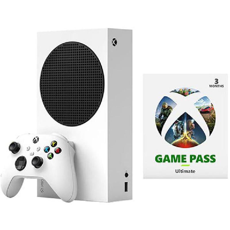 حزمة Microsoft Xbox Series S Digital Edition سعة 512 جيجابايت مع Xbox Game Pass Ultimate (3 أشهر) باللون الأبيض