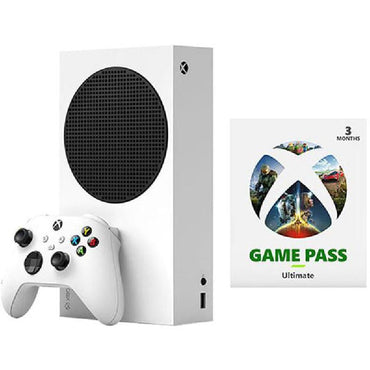 حزمة Microsoft Xbox Series S Digital Edition سعة 512 جيجابايت مع Xbox Game Pass Ultimate (3 أشهر) باللون الأبيض