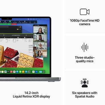 كمبيوتر محمول Apple MacBook Pro 14 M3 Retina XDR مقاس 14.2 بوصة M38 جيجابايت رام 1 تيرابايت SSD نظام التشغيل MacOS Sonoma 10 Core GPU 